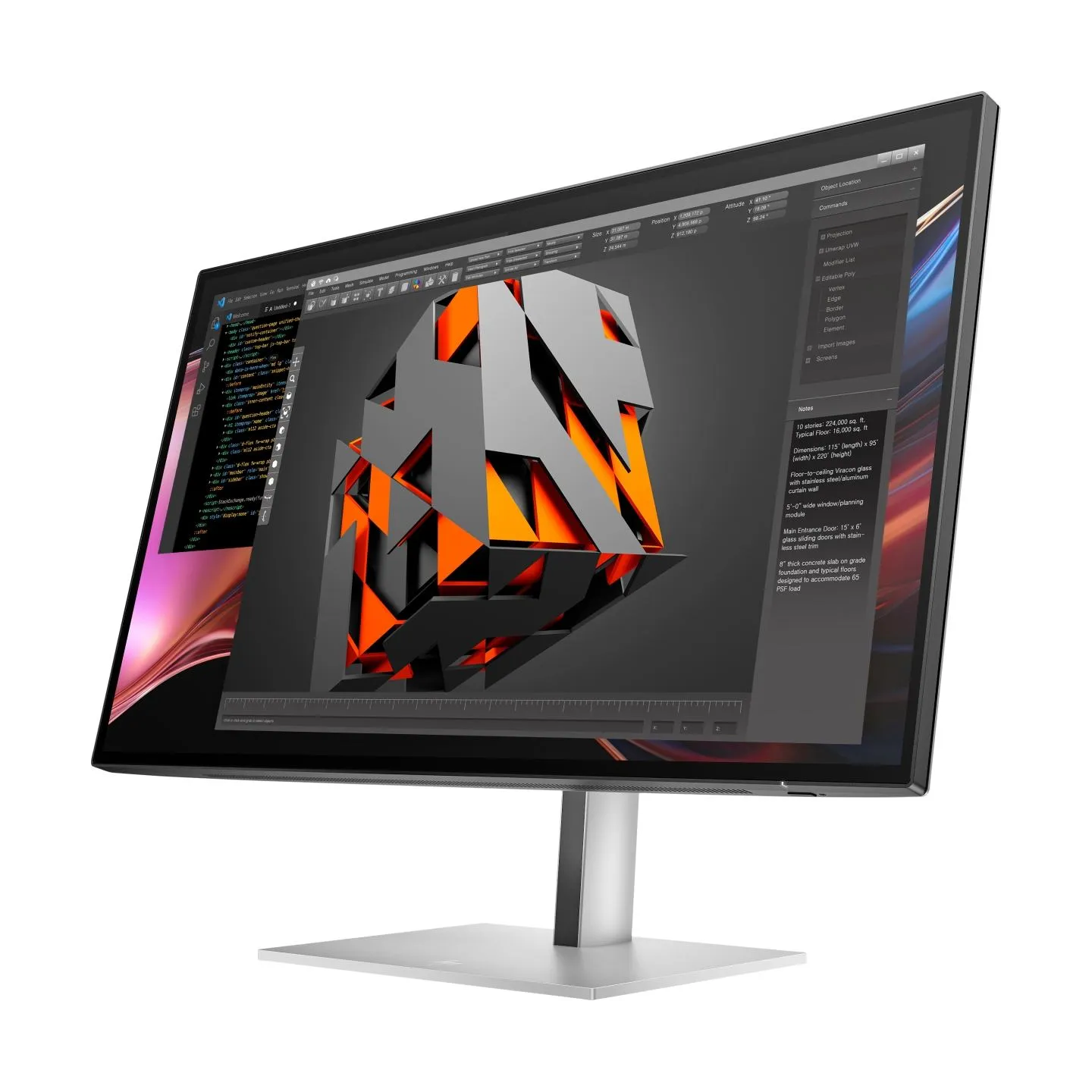 HP 727pu Series 7 Pro QHD TB4 Charging Monitor - 27" 2560x1440 QHD 400-nit 120Hz AG, IPS Black HDR 400, USB-C(100W/15W)/HDMI/Dis