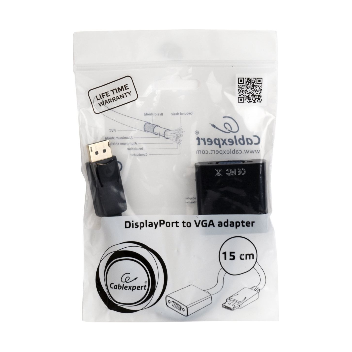 Cablexpert DisplayPort to VGA adapter cable, Black | Cablexpert