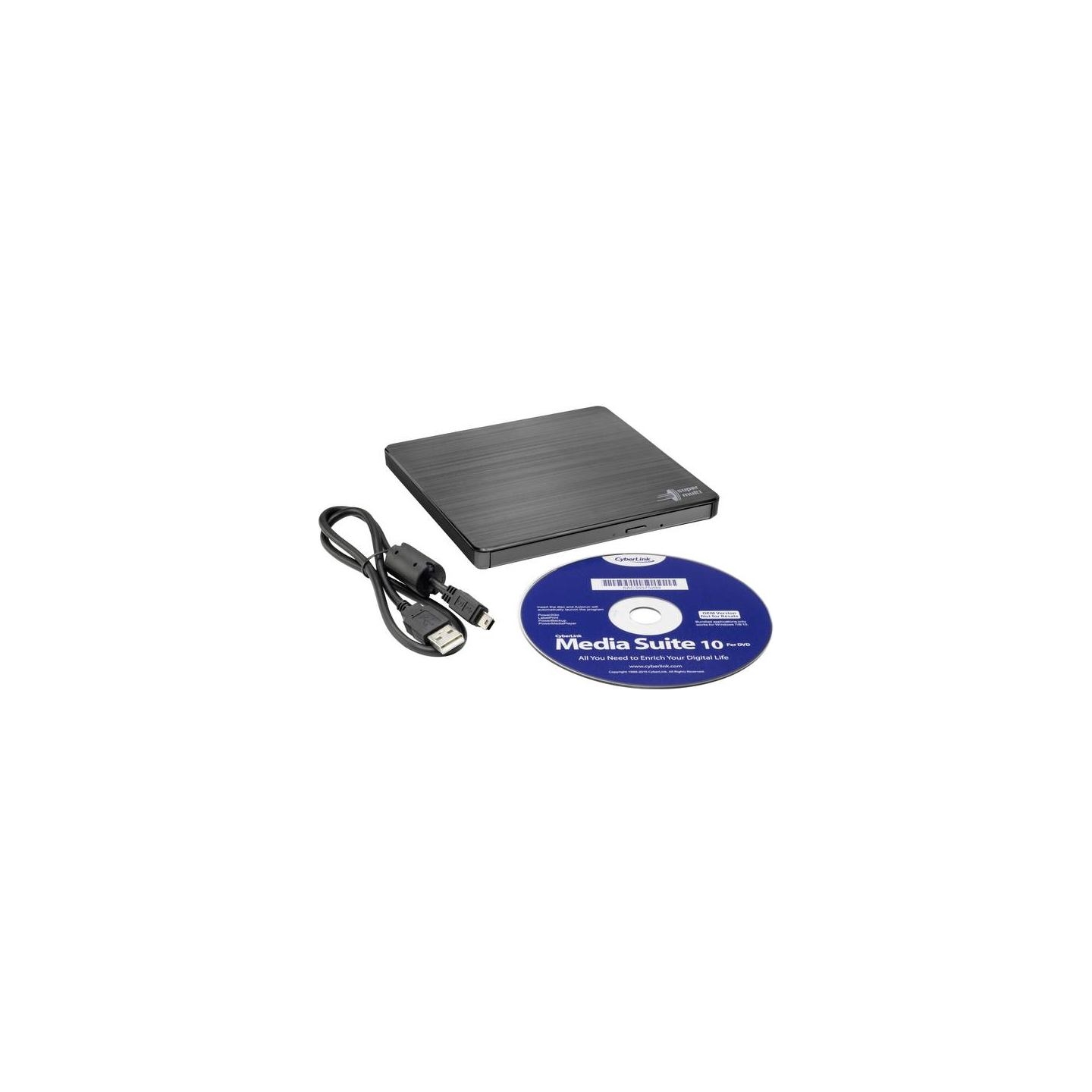 H.l Data Storage | Ultra Slim Portable DVD-Writer | GP60NB60 | Interface USB 2.0 | DVD±R/RW | CD read speed 24 x | CD write spee