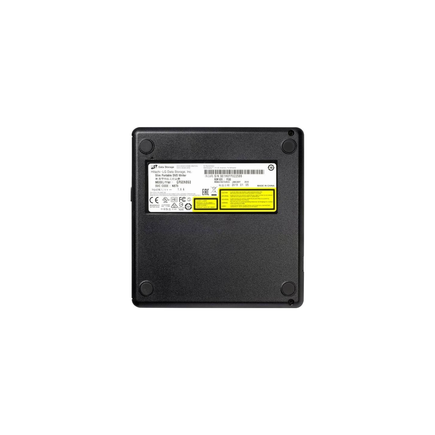 H.l Data Storage | Ultra Slim Portable DVD-Writer | GP60NB60 | Interface USB 2.0 | DVD±R/RW | CD read speed 24 x | CD write spee