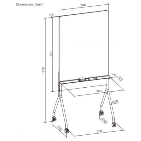 Ergo Office mobile dry erase ER-305
