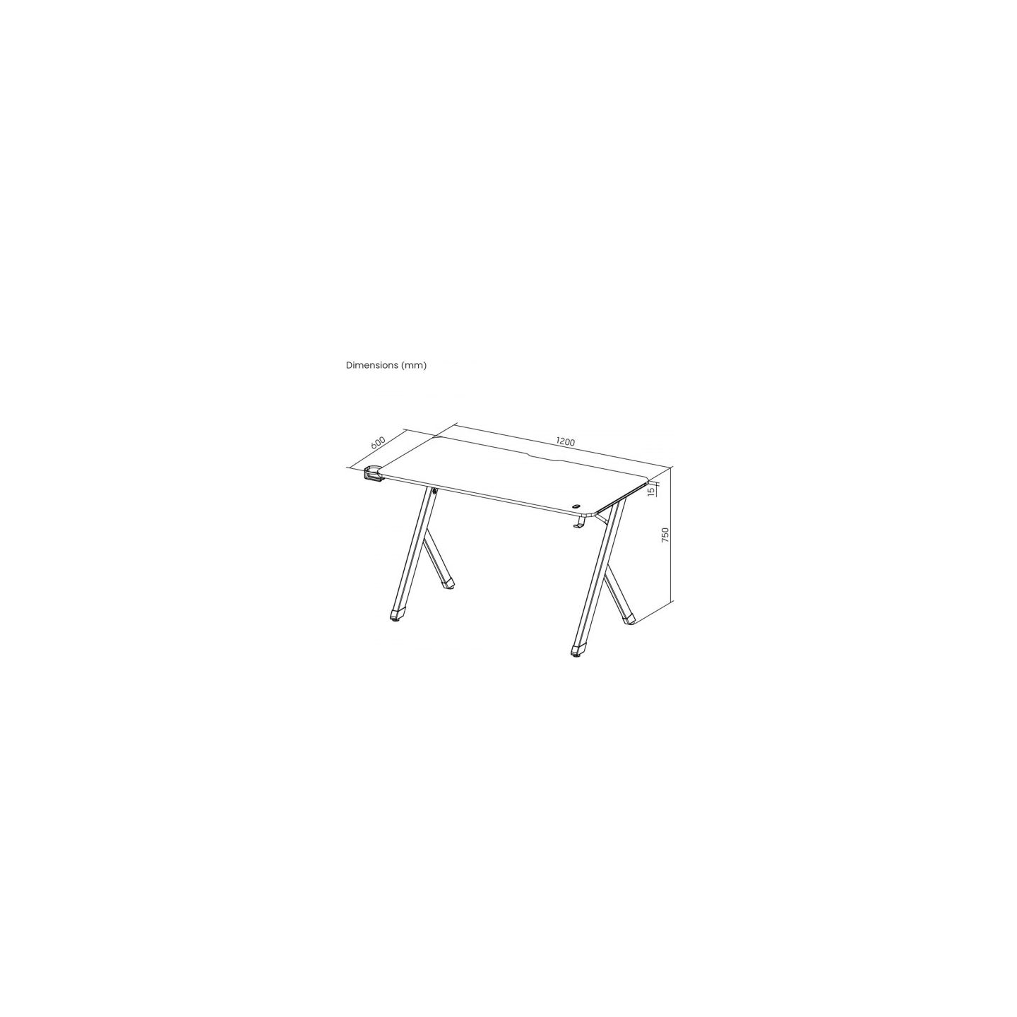 Maclean NanoRS gaming desk LED backlight 120x60cm RS10