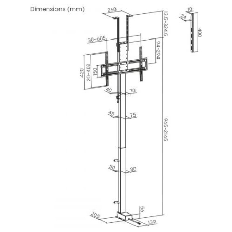 Maclean electric TV mou nt MC-125 up to 60kg