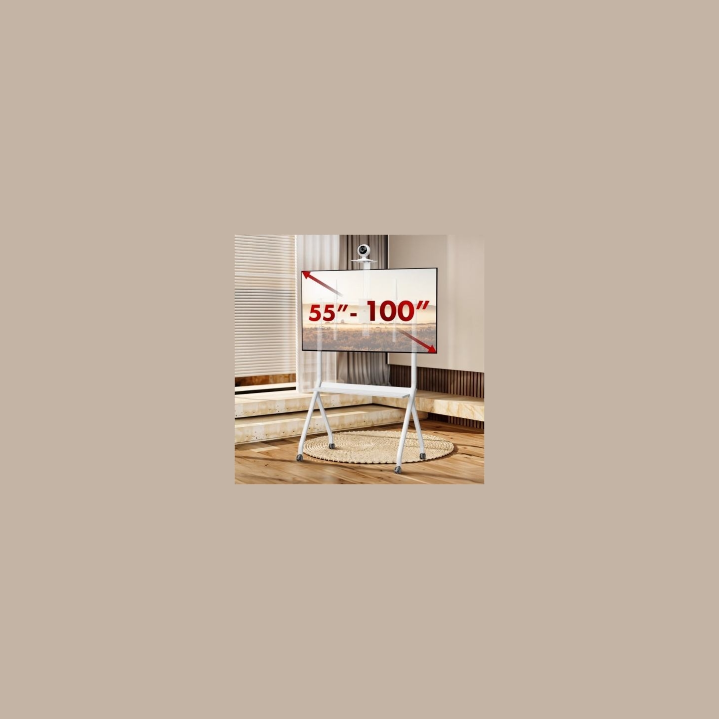 Maclean TV stand, on casters MC-114 W