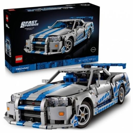 Lego Klocki Technic 42210 Samochód Nissan Skyline GT-R (R34) z filmu Za szybcy, za wściekli