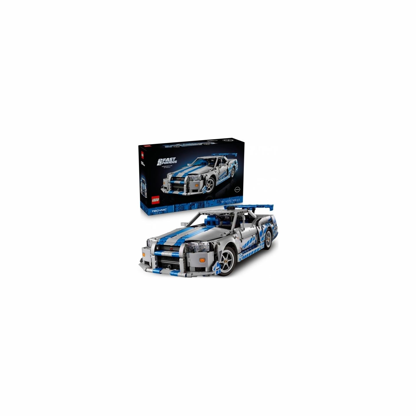Lego Klocki Technic 42210 Samochód Nissan Skyline GT-R (R34) z filmu Za szybcy, za wściekli