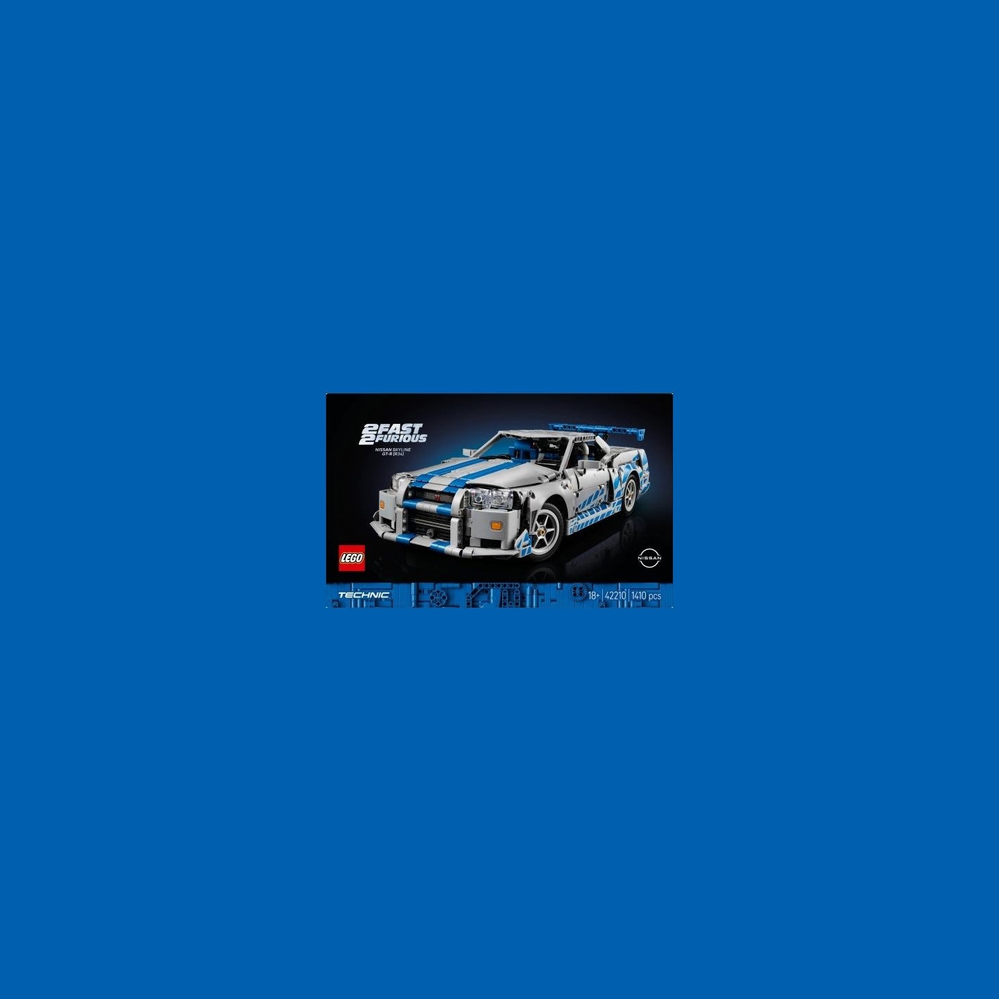 Lego Klocki Technic 42210 Samochód Nissan Skyline GT-R (R34) z filmu Za szybcy, za wściekli