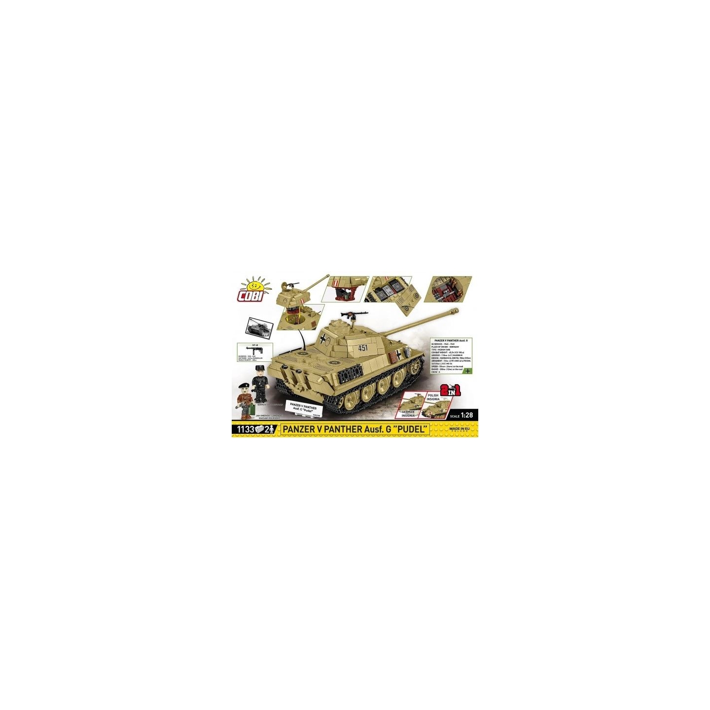Cobi Klocki Blocks Panzer V Panther G Pudel 1133 blocks