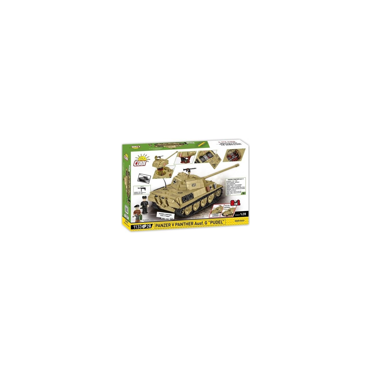 Cobi Klocki Blocks Panzer V Panther G Pudel 1133 blocks