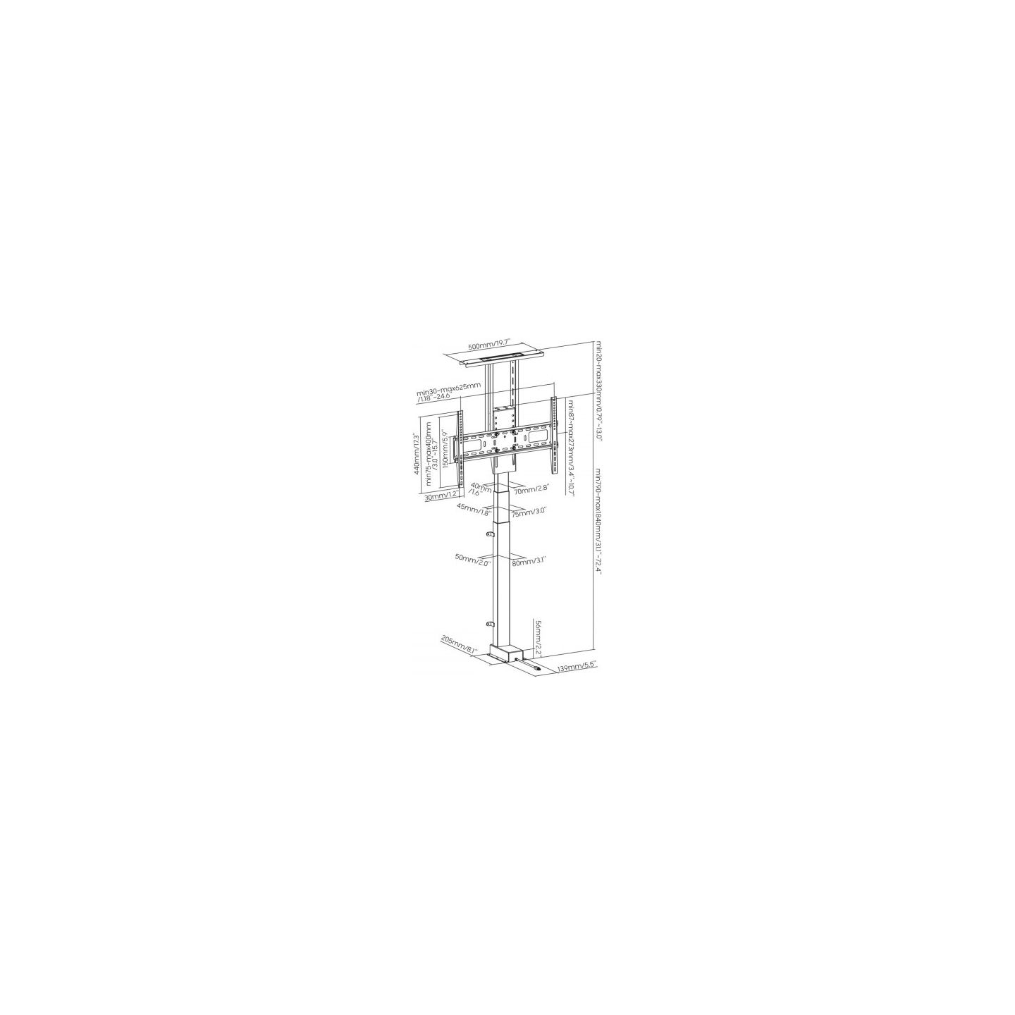 Maclean Smart electric TV lift TUYA MC-866T 37-80 inches