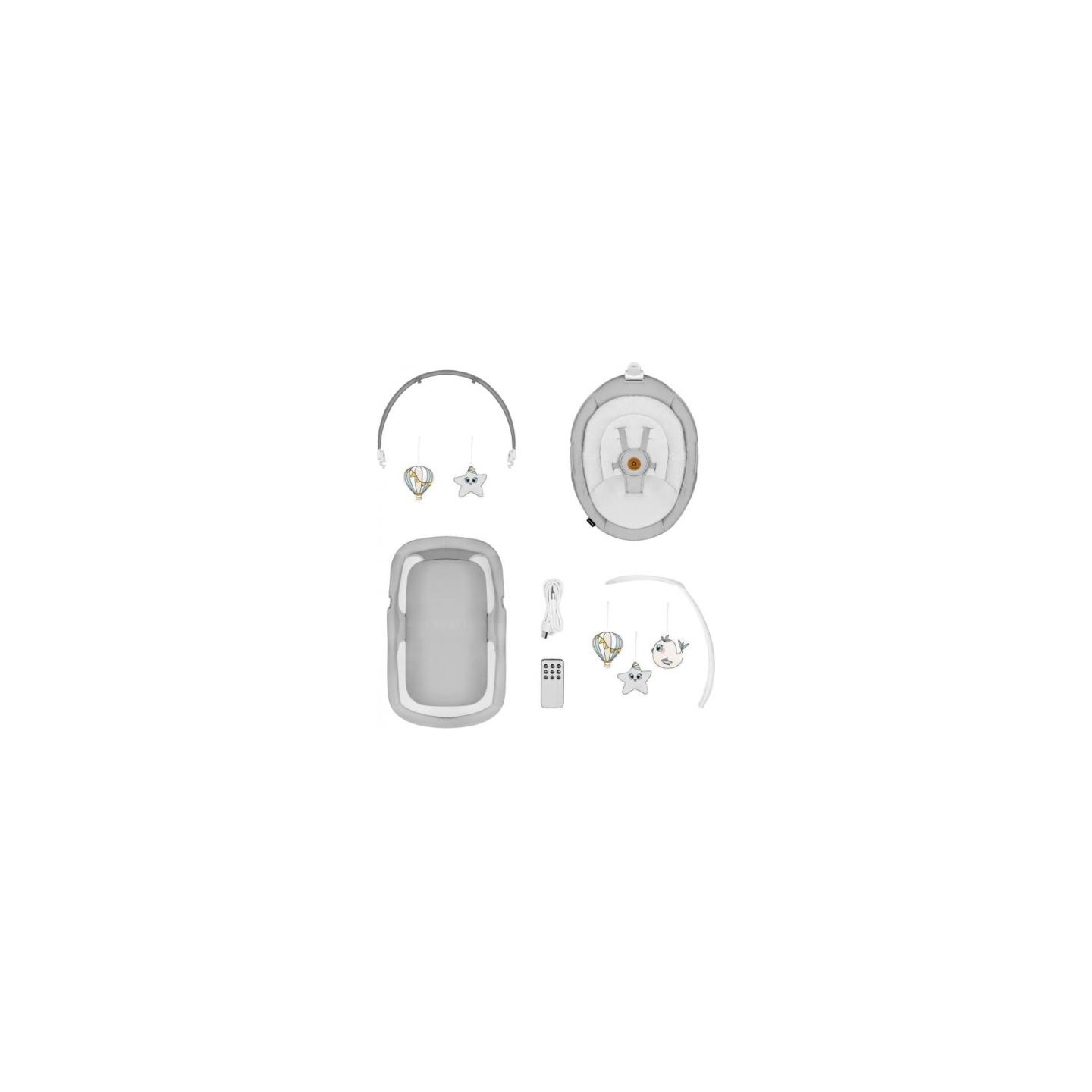 Lionelo Bella Set Gray Concrete rocking cradle
