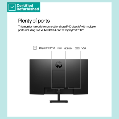 HP RENEW SILVER HP 327pf Series 3 Pro FHD Monitor - 27" 1920x1080 FHD 250-nit 100Hz AG, IPS, HDMI/VGA/DisplayPort, tilt, 1 years
