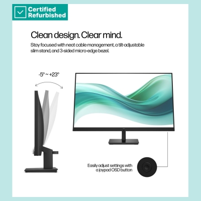 HP RENEW SILVER HP 327pf Series 3 Pro FHD Monitor - 27" 1920x1080 FHD 250-nit 100Hz AG, IPS, HDMI/VGA/DisplayPort, tilt, 1 years