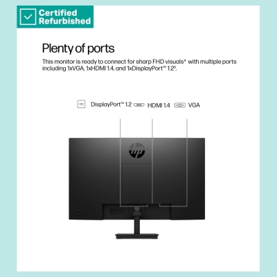 HP RENEW SILVER HP 327pf Series 3 Pro FHD Monitor - 27" 1920x1080 FHD 250-nit 100Hz AG, IPS, HDMI/VGA/DisplayPort, tilt, 1 years