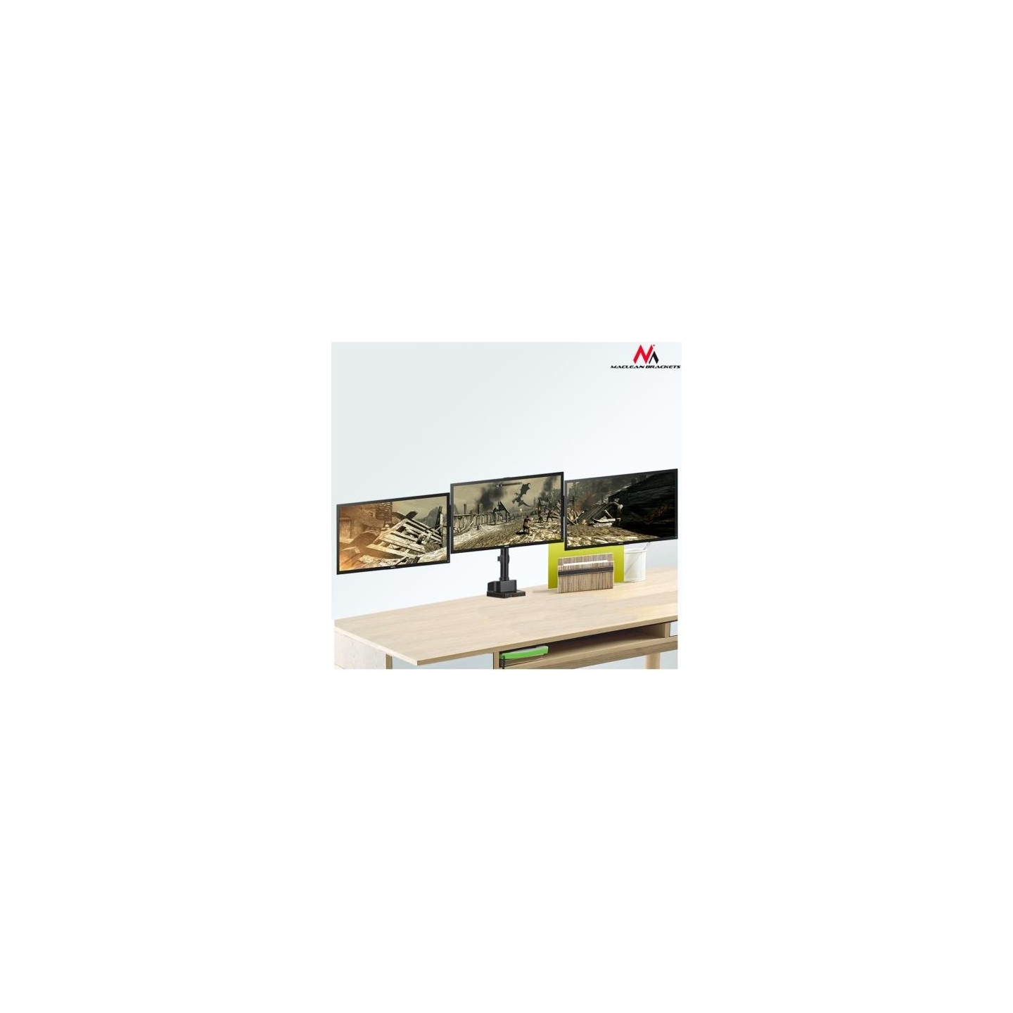Maclean Triple Stand For 3 Monitor Screens MC-811