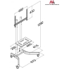 Maclean Professional TV stand trolley on wheels MC-739 max 40kg max 32-65 ''