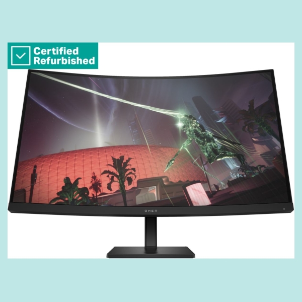 HP RENEW GOLD OMEN by HP 32c Curved Gaming Monitor - 31.5" 2560x1440 QHD 400-nit 165Hz AG, Curved, VA HDR 400, 2x HDMI/DisplayPo