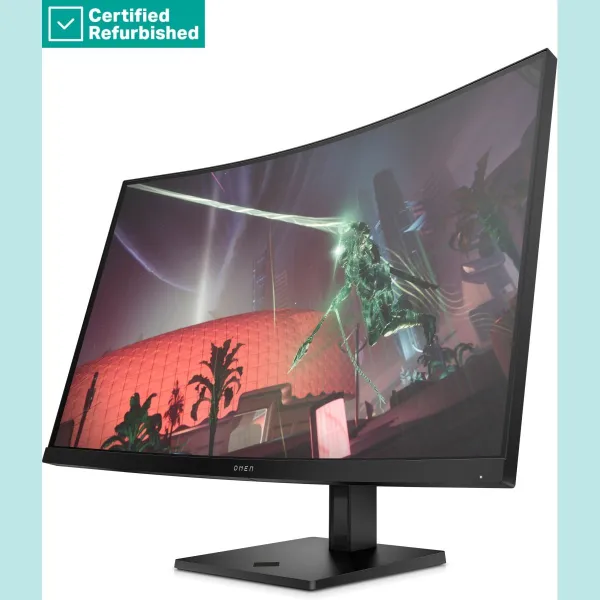 HP RENEW GOLD OMEN by HP 32c Curved Gaming Monitor - 31.5" 2560x1440 QHD 400-nit 165Hz AG, Curved, VA HDR 400, 2x HDMI/DisplayPo