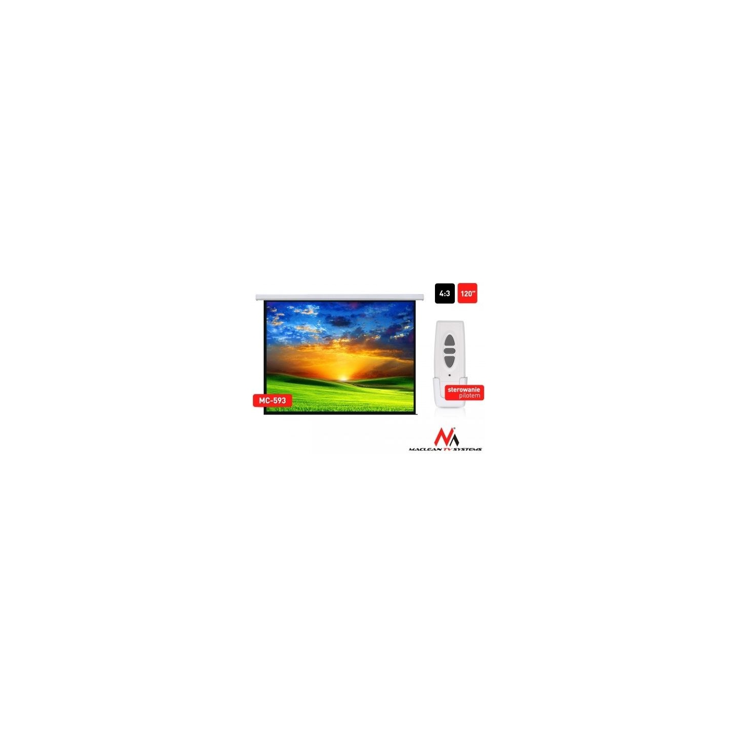 Maclean Electric projection screen MC-593 120 "240x180 4: 3 wall or ceiling