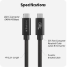 Hyper | HyperDrive Next USB4 Type-C Performance Cable, 1.2 m | HD6500BKGL