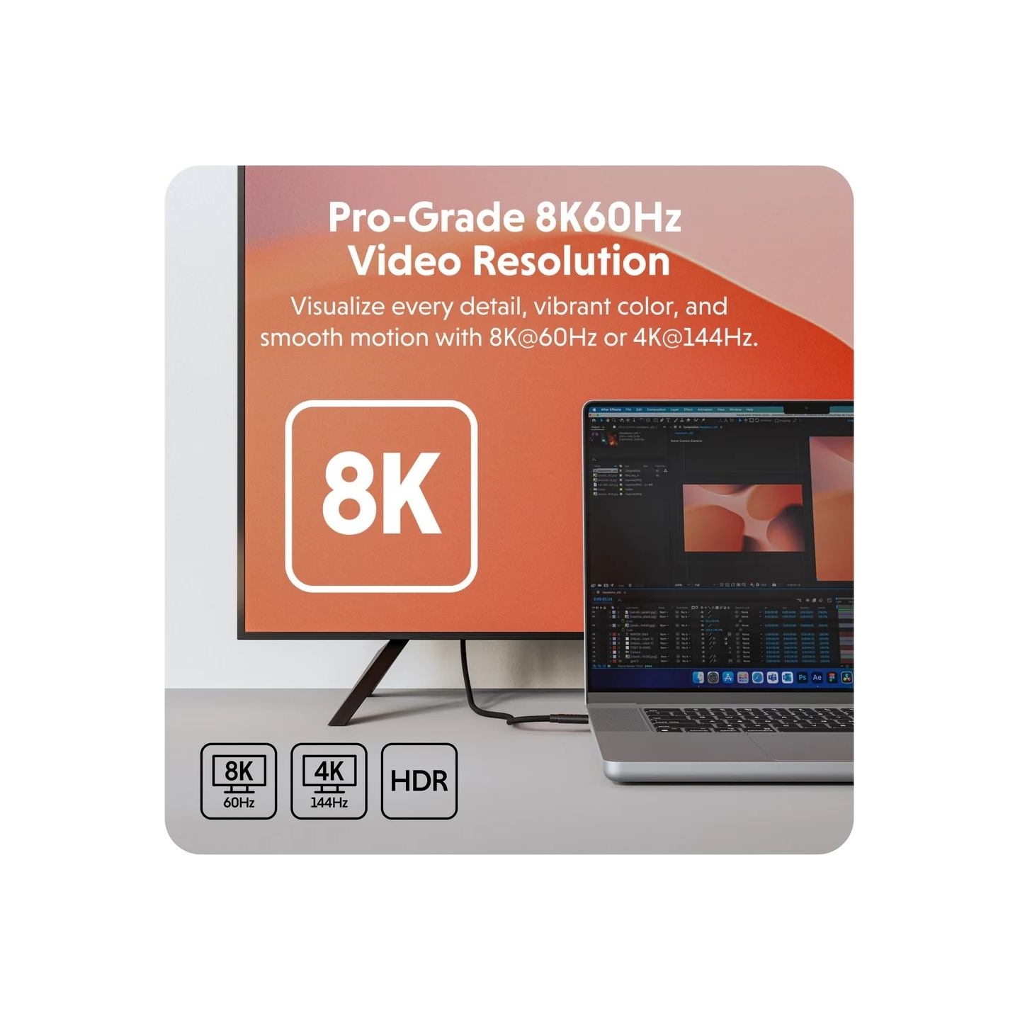 Hyper | HyperDrive Next USB4 Type-C Performance Cable, 1.2 m | HD6500BKGL