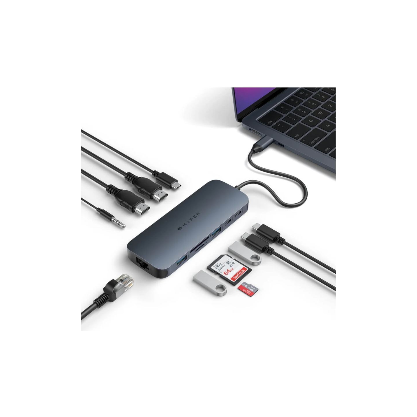 Hyper | HyperDrive Next 11 Port USB-C Hub | HD4006GL | Ethernet LAN (RJ-45) ports 1 | HDMI ports quantity 2 x 4K 60Hz
