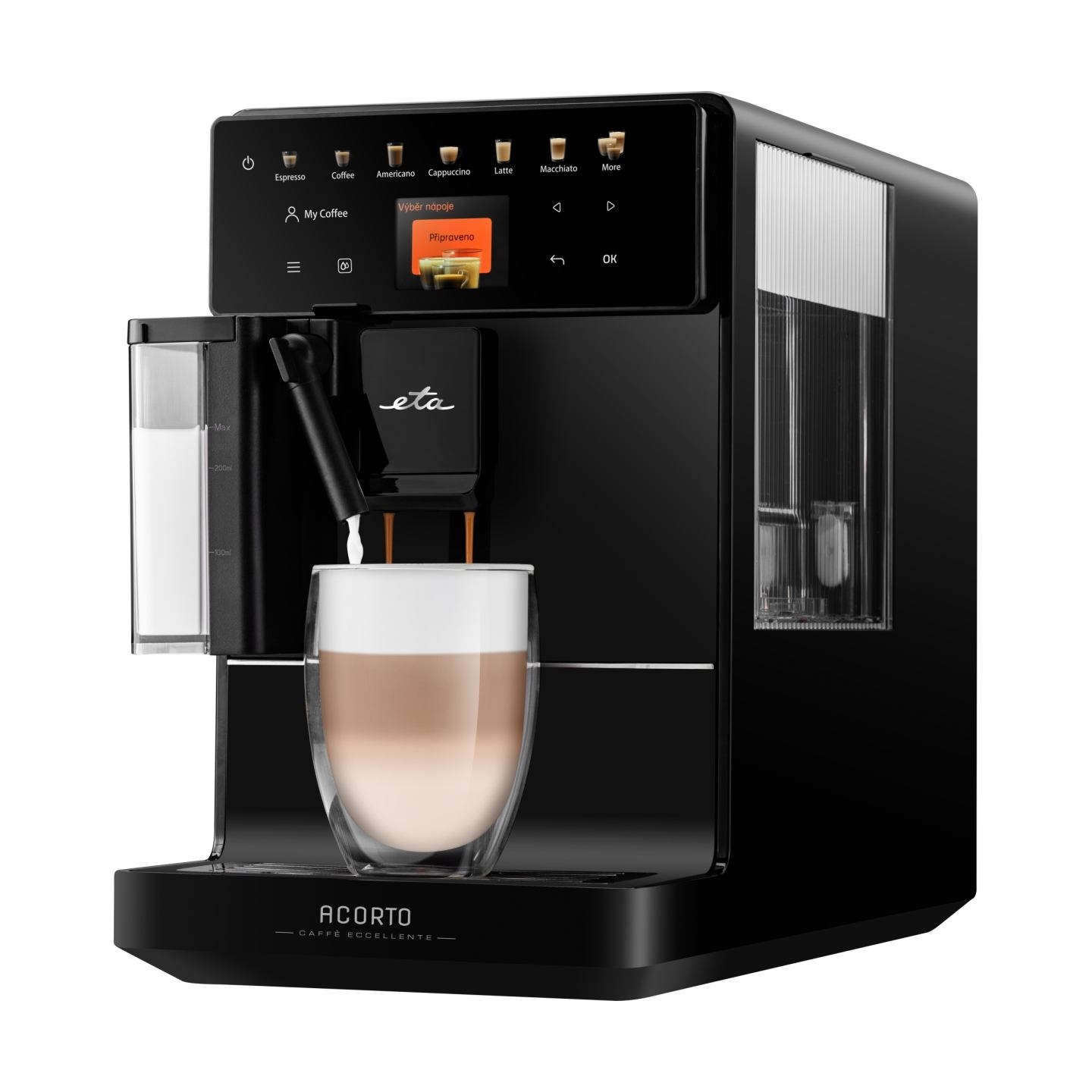 ETA | Coffee Machine | ETA918090000 Acorto | Pump pressure 19 bar | Built-in milk frother | Automatic | 1400 W | Black