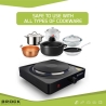 Brock EP 100 BK Single Ring Electric Hob 1500W, Black