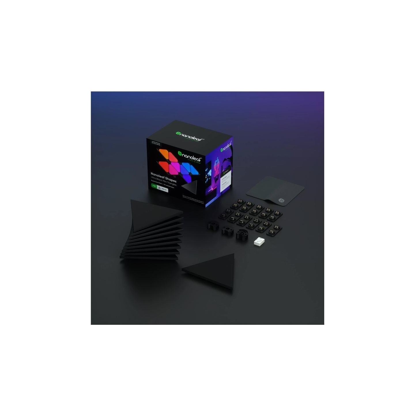 Nanoleaf Shapes Black Mini Triangles Expansion Pack (10 panels)