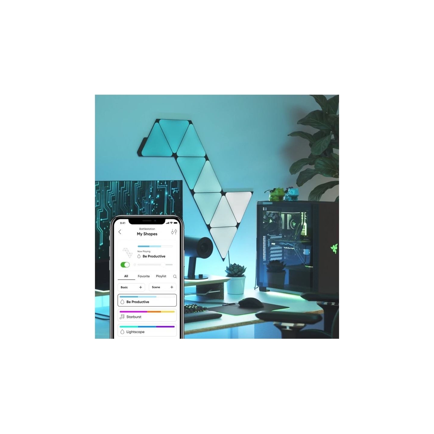 Nanoleaf Shapes Black Mini Triangles Expansion Pack (10 panels)