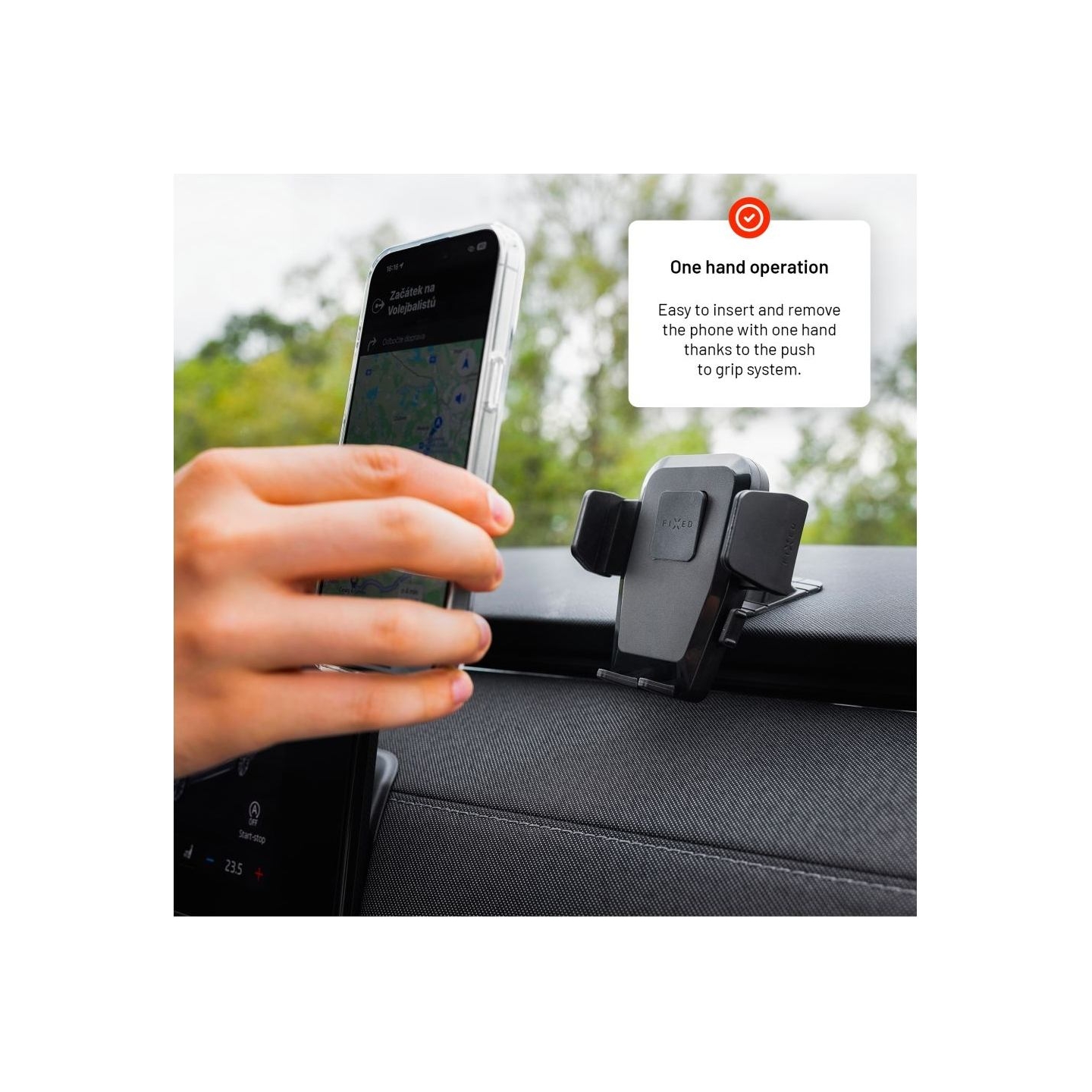Fixed Iconiq Dash with adhesive foot for dashboard | FIXICQ-M-BK | Universal car holder | Black