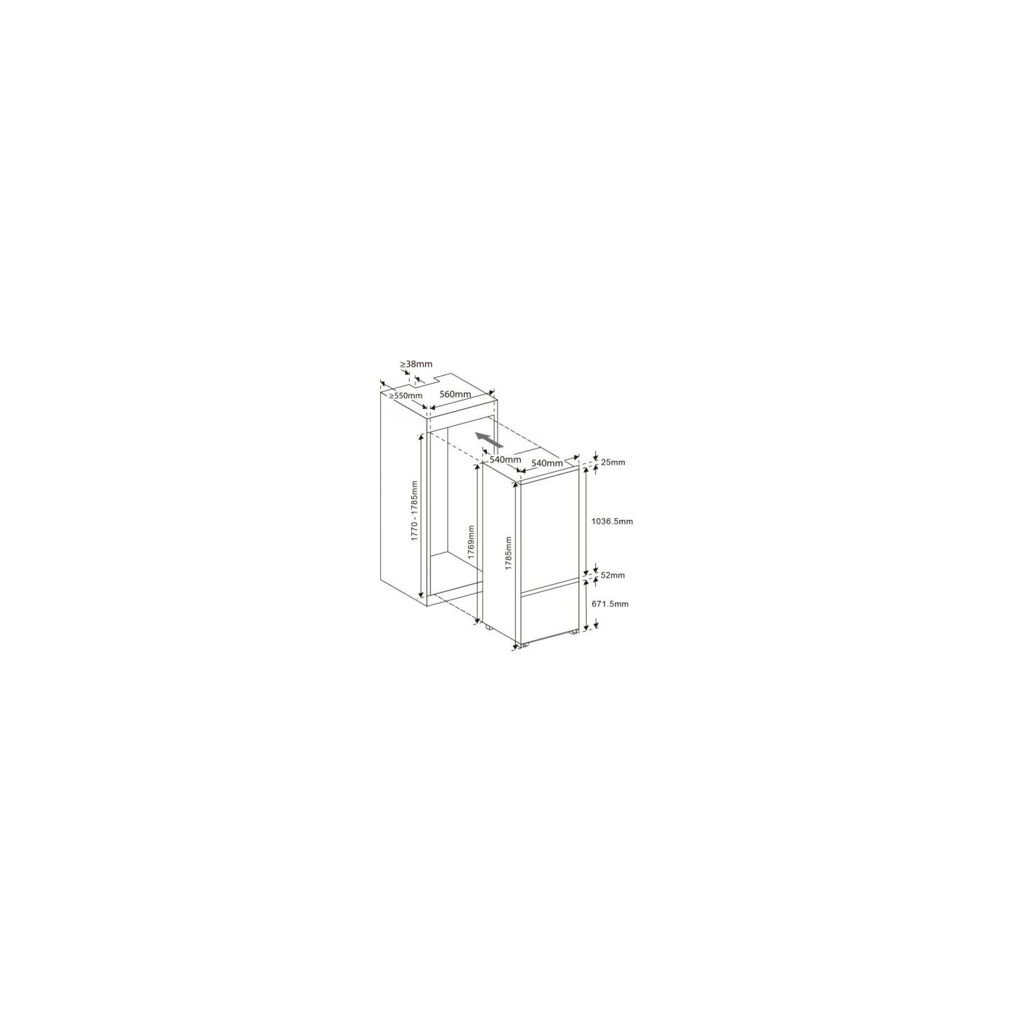 MPM Fridge-freezer MPM-259-KBI-16/E