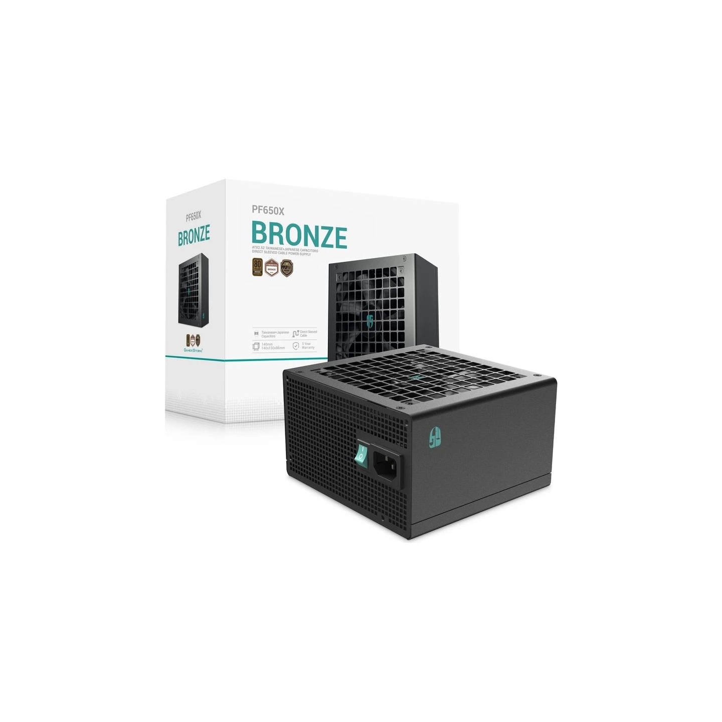 Deepcool 80 PLUS Bronze PSU | PF650X | 650 W | Black