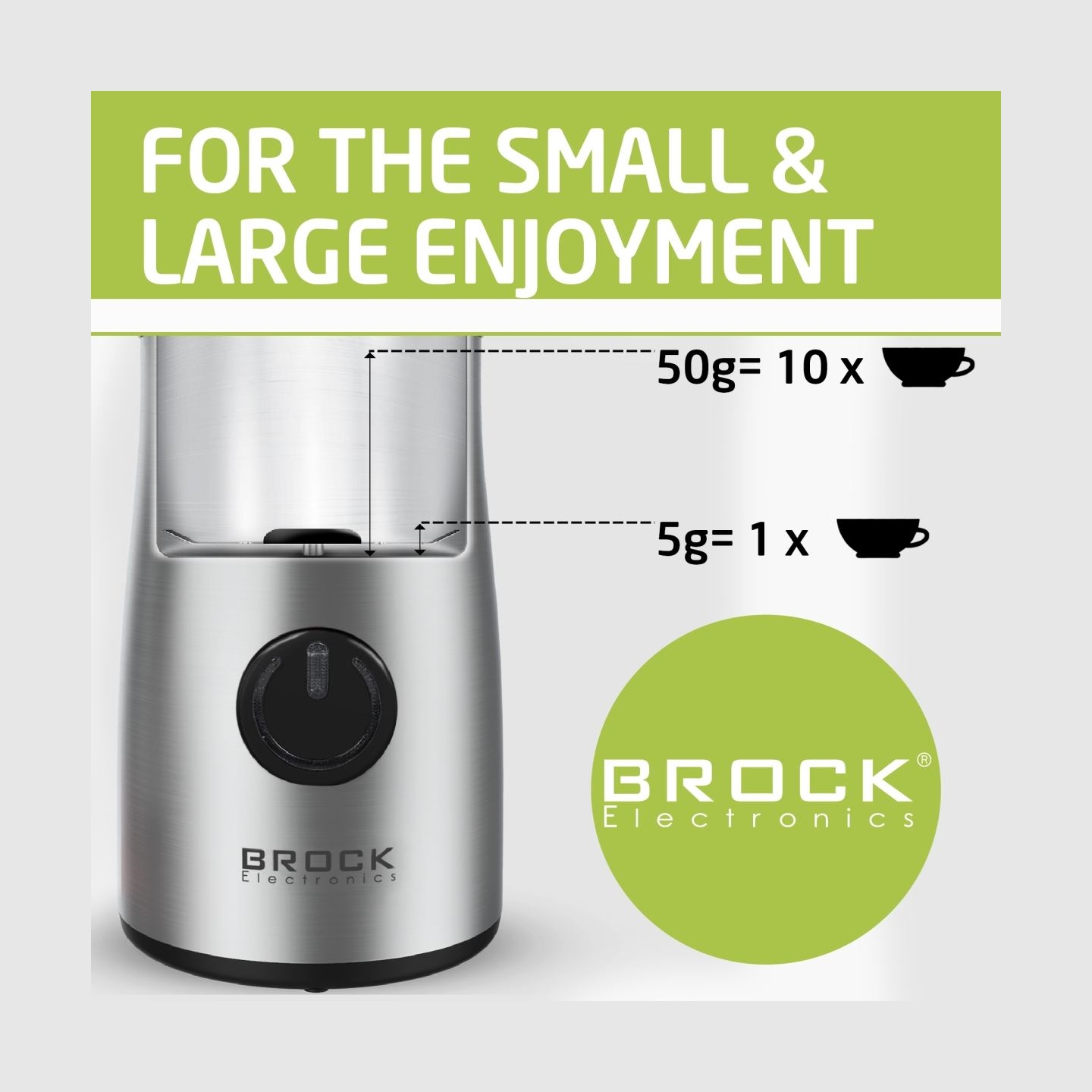 Brock CG 1050 SS Coffee Grinder 150W, Steel