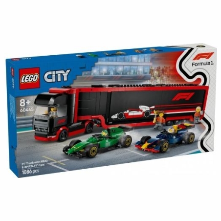 Lego Bricks City 60445 F1 Truck with RB20 & AMR 24 F1 Cars