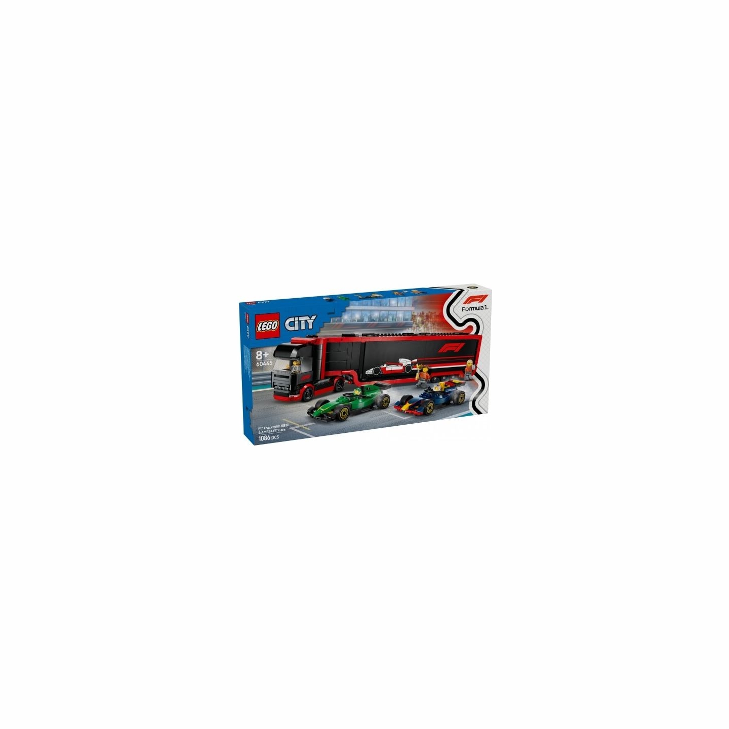 Lego Bricks City 60445 F1 Truck with RB20 & AMR 24 F1 Cars
