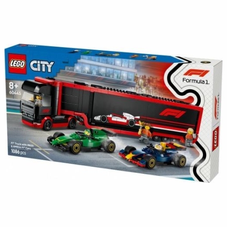 Lego Bricks City 60445 F1 Truck with RB20 & AMR 24 F1 Cars