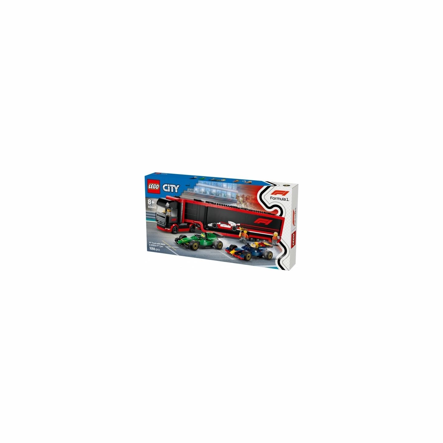 Lego Bricks City 60445 F1 Truck with RB20 & AMR 24 F1 Cars