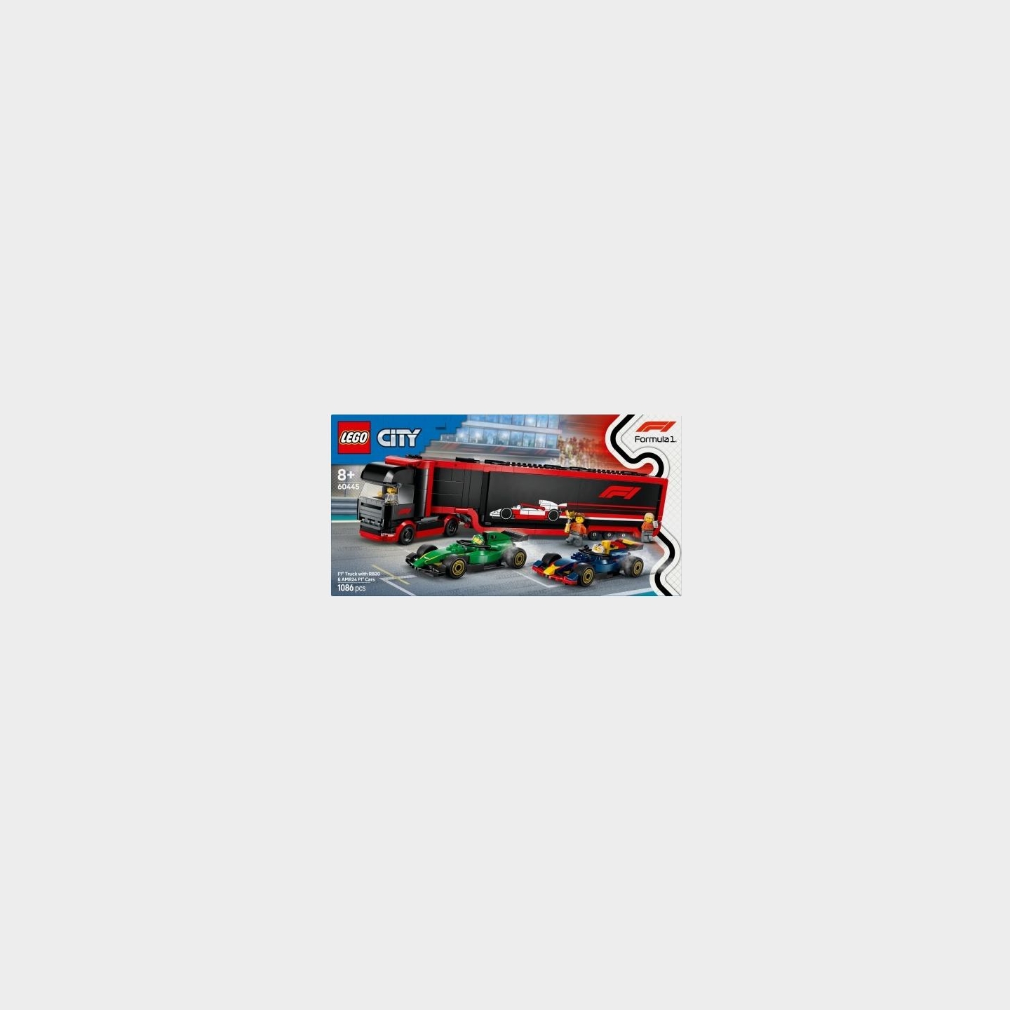 Lego Bricks City 60445 F1 Truck with RB20 & AMR 24 F1 Cars