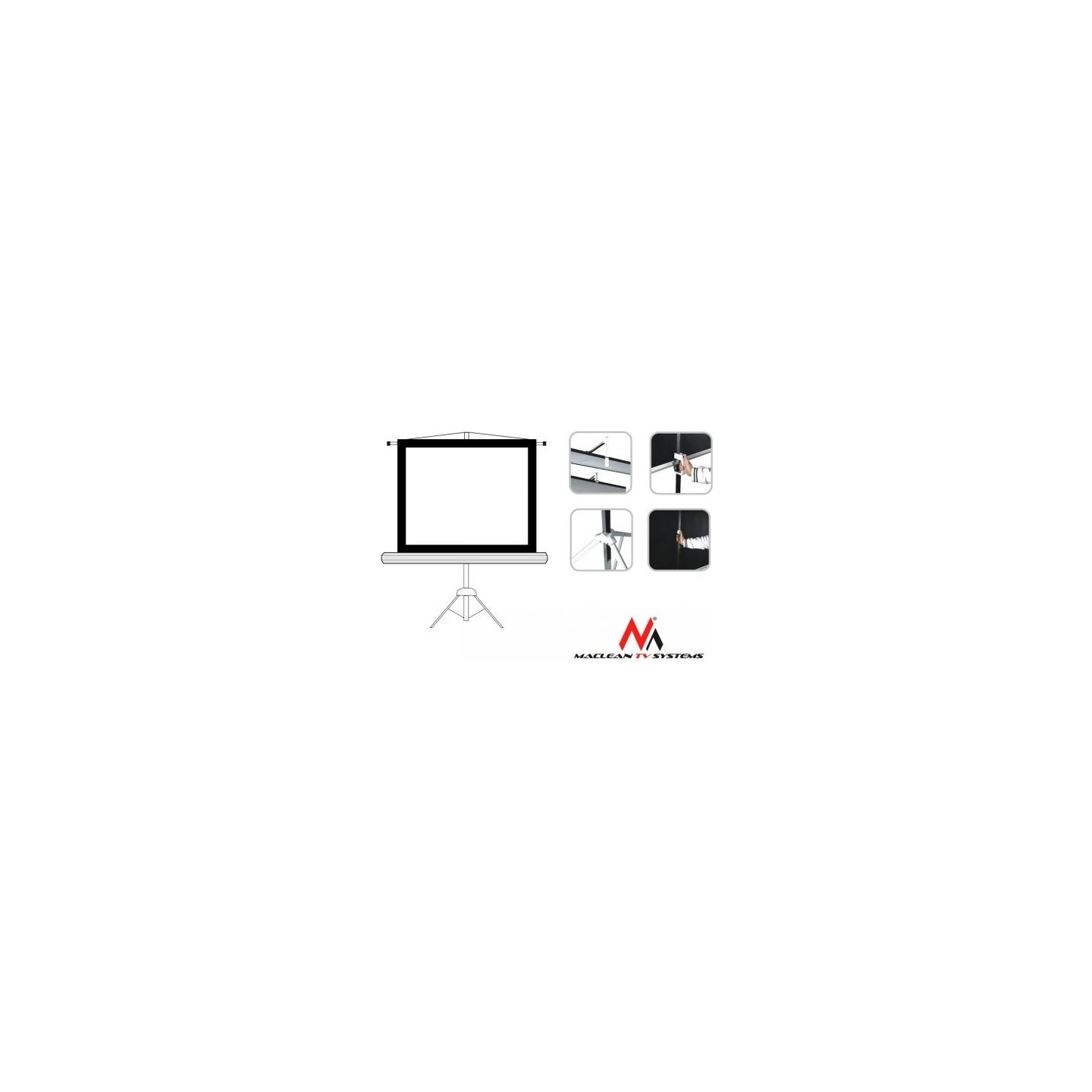 Maclean Projection screen MC-680 112" 1: 1 stand