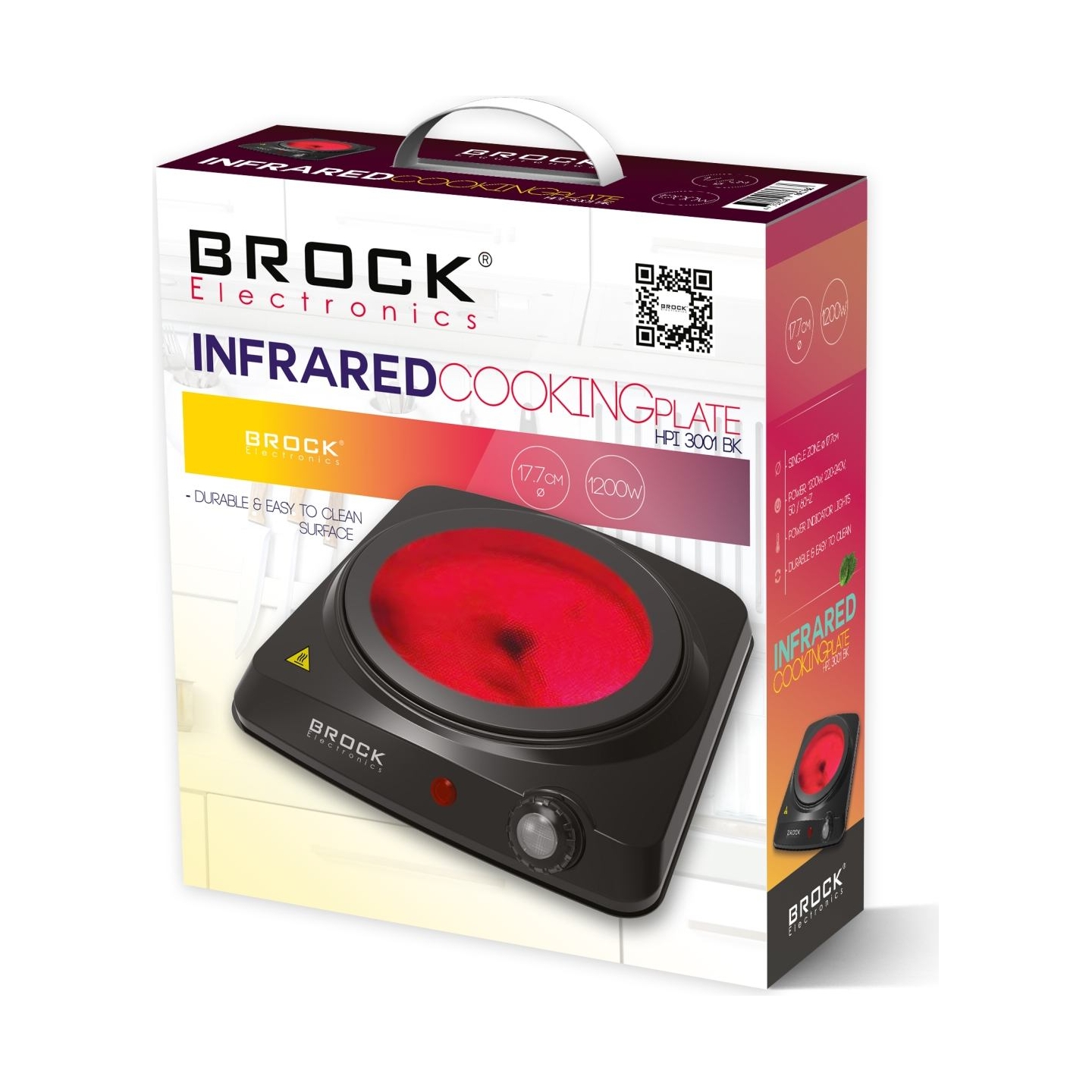 Brock HPI 3001 BK Induction Cooke Plater 1200W, Single Zone, Black