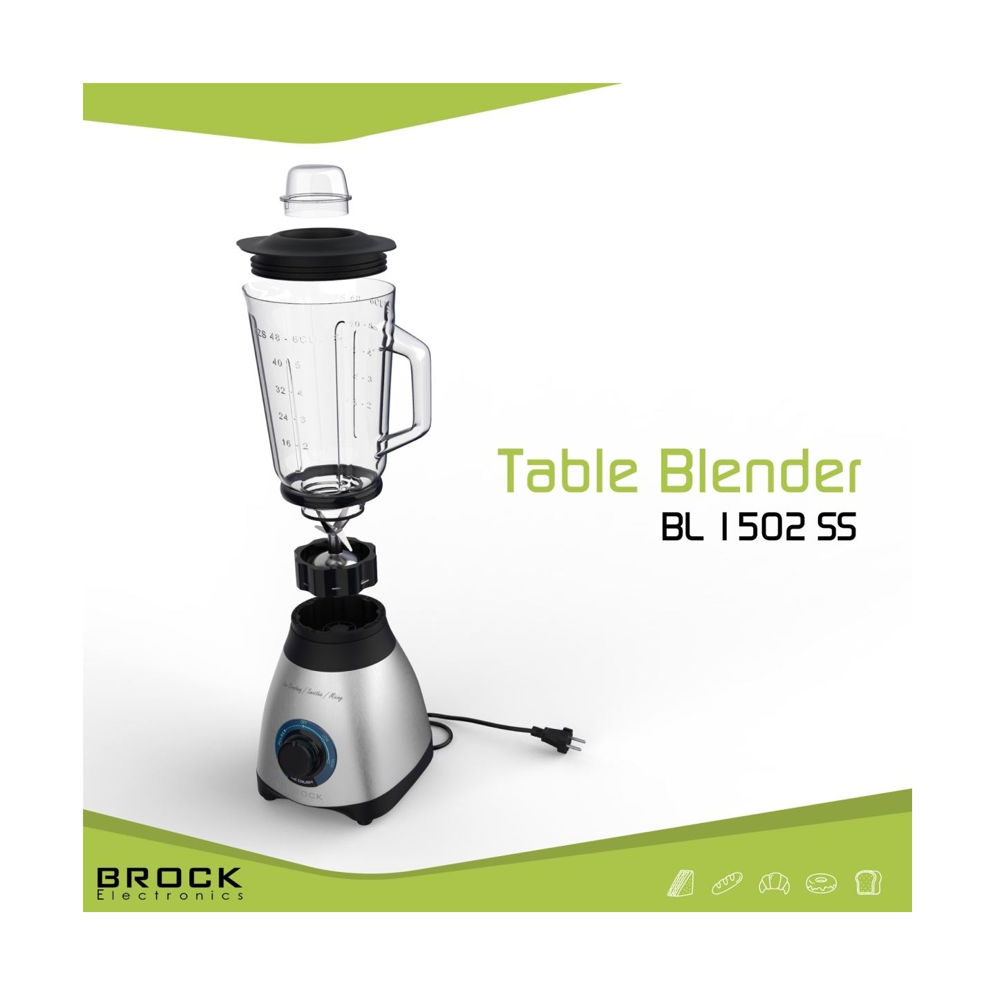 Brock BL 1502 SS Hand Mixer 500W, White