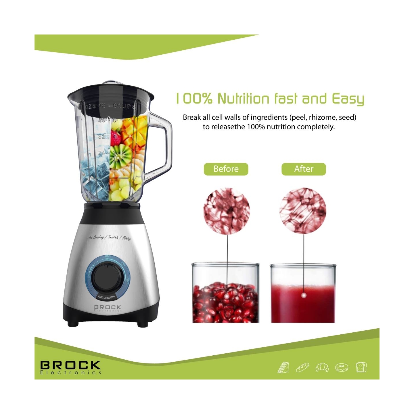 Brock BL 1502 SS Hand Mixer 500W, White