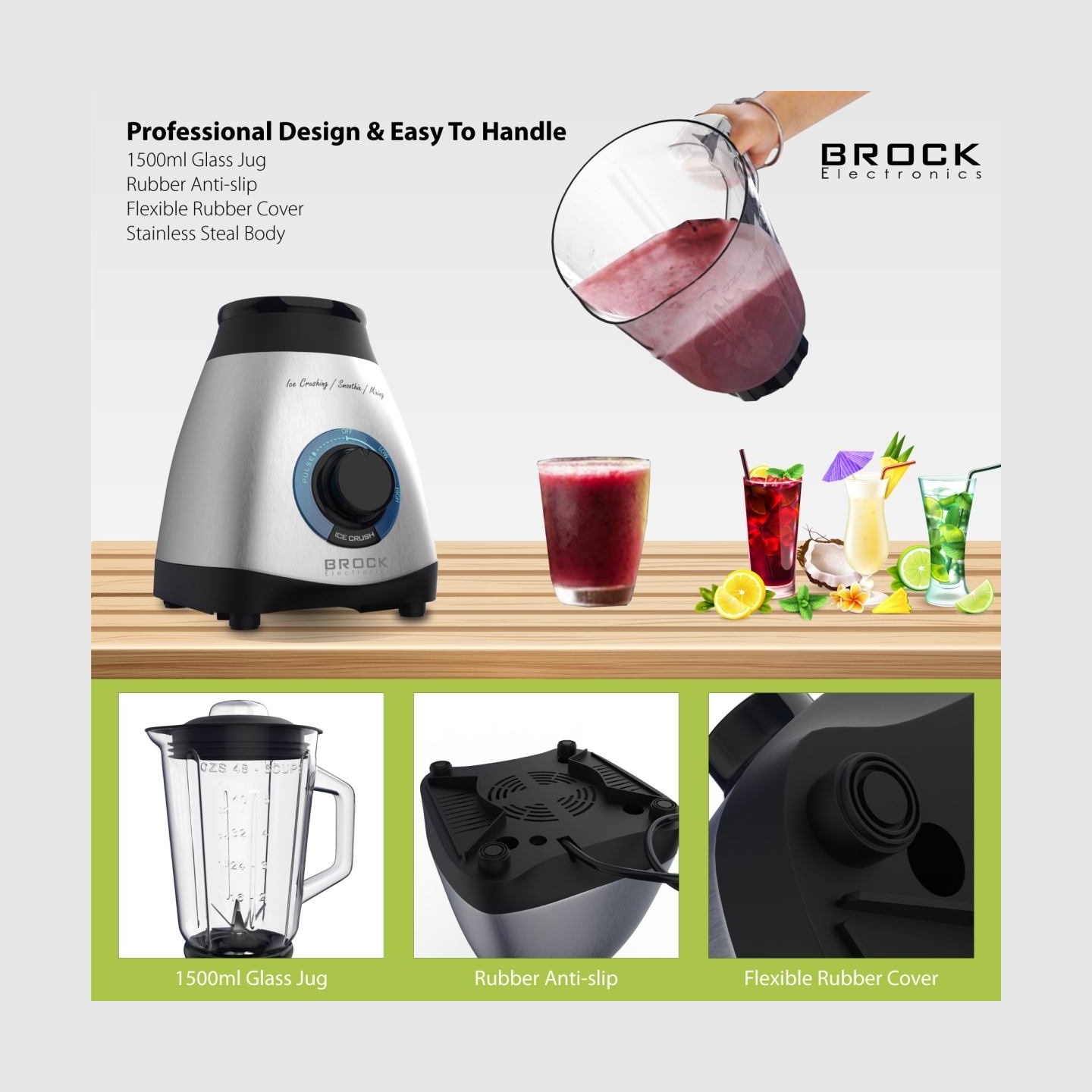 Brock BL 1502 SS Hand Mixer 500W, White
