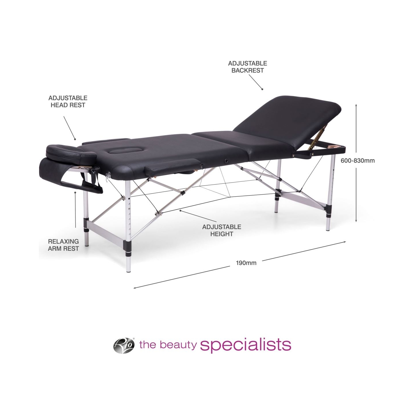 RIO MATM-EU/1.1 Professional Aluminium Massage Table & Treatment Couch