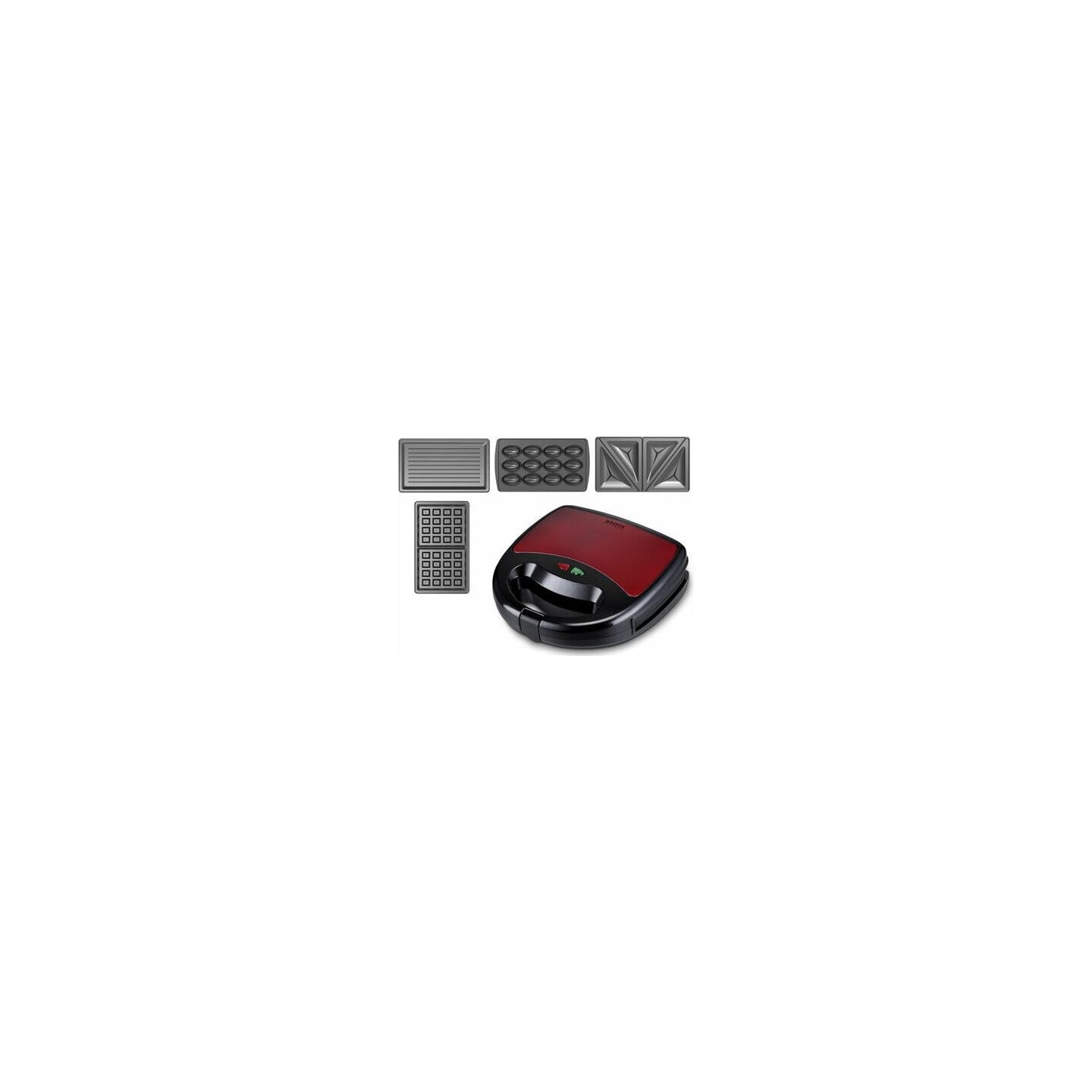 Brock SSM 6004 RD 4 in 1 Sandwich/Nutlet/WaffleMaker And Grill 750 W, Red