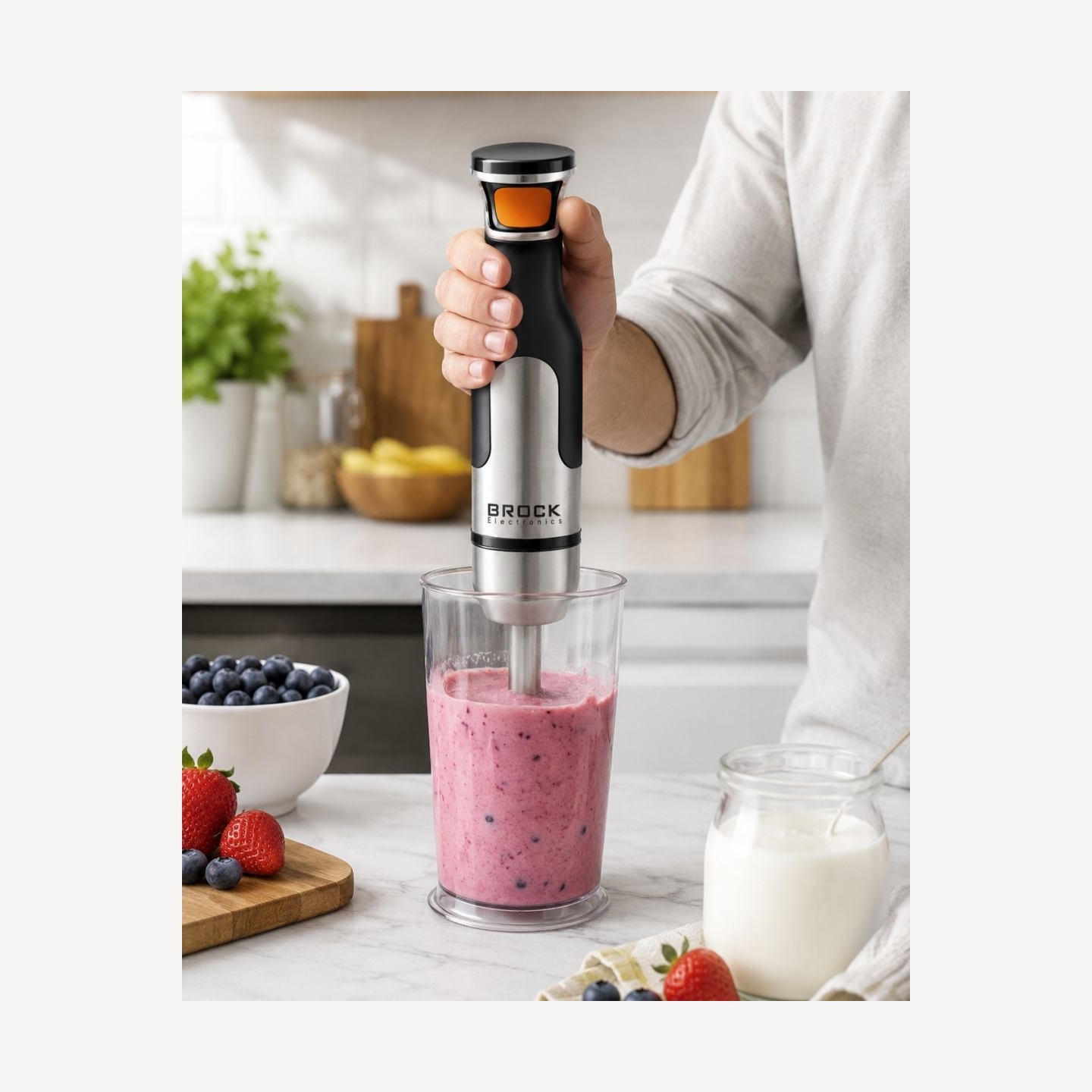 Brock HB 8001 S Hand Blender 700W, Black/Steel
