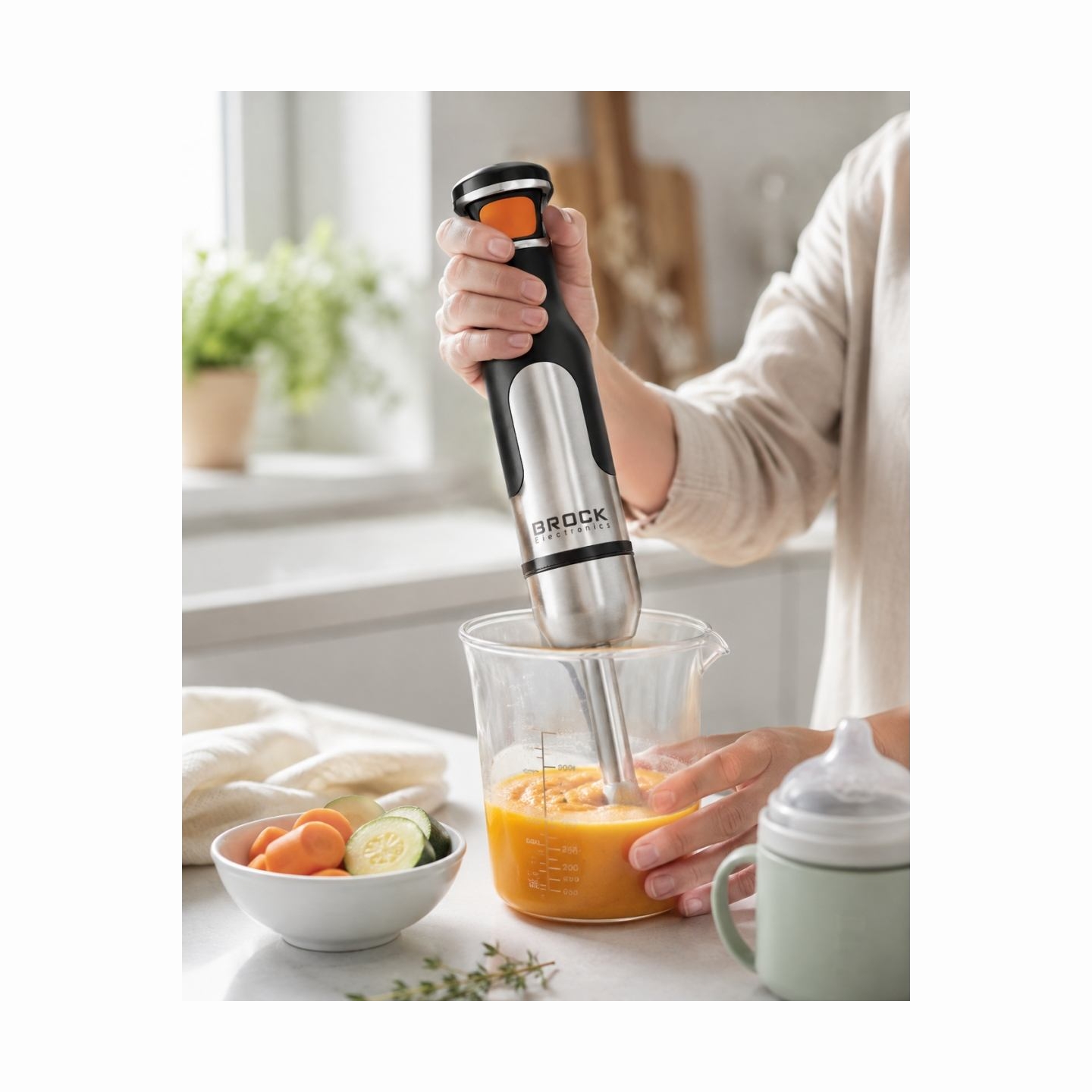 Brock HB 8001 S Hand Blender 700W, Black/Steel