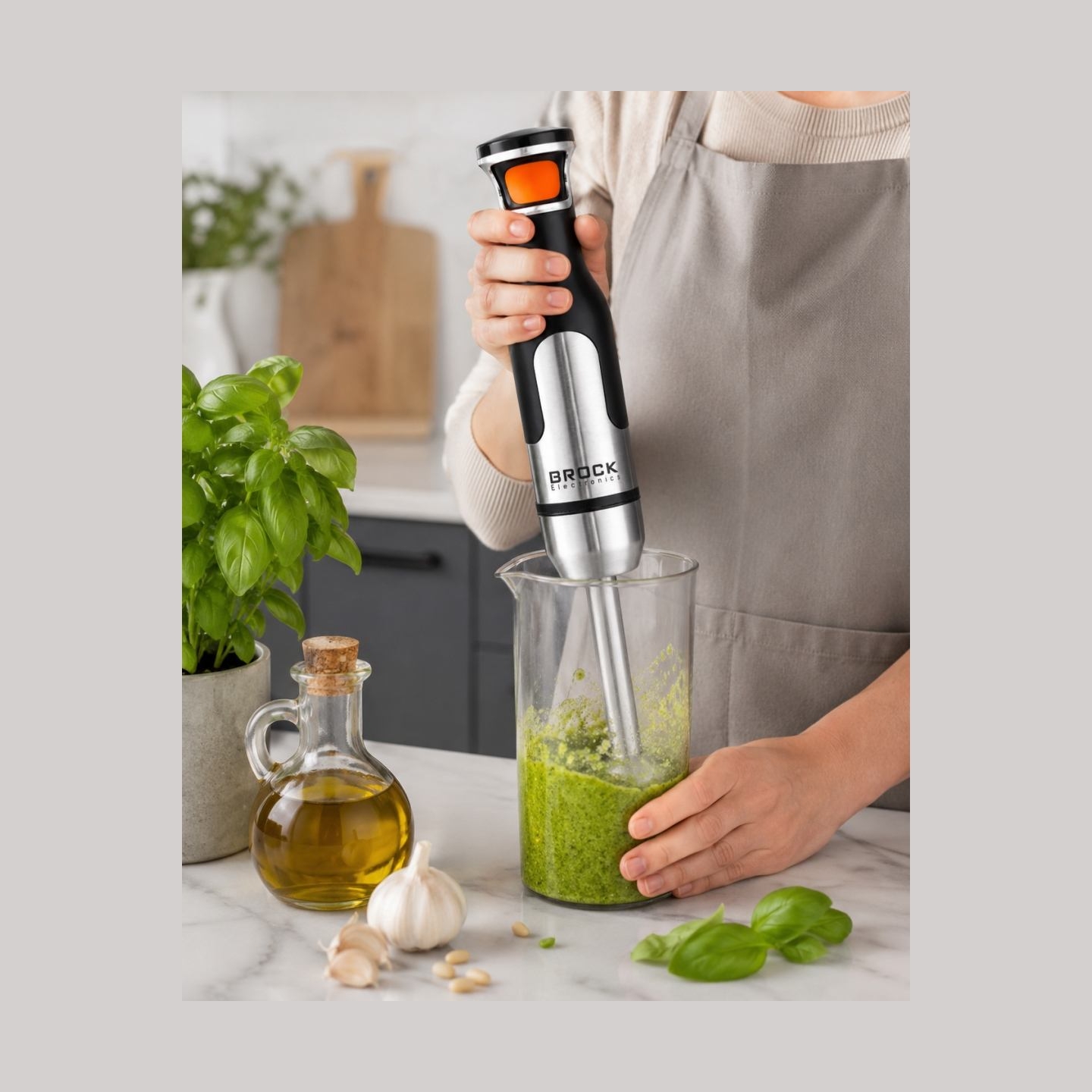 Brock HB 8001 S Hand Blender 700W, Black/Steel