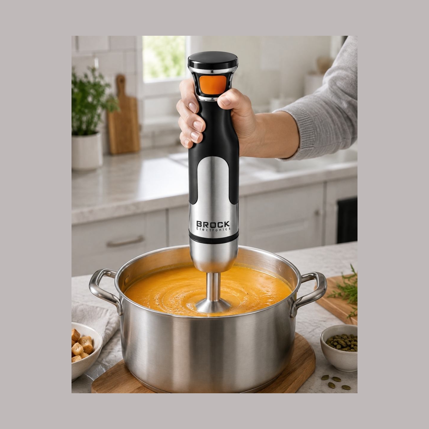 Brock HB 8001 S Hand Blender 700W, Black/Steel